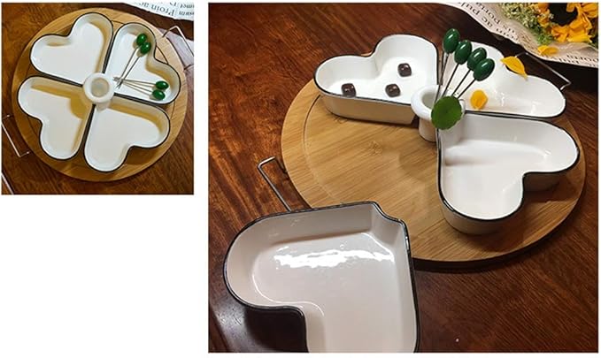 Ceramic Cutlery Salad Bowl Ceramic Appetizer Plate, Snack Plate, Tableware, Seasoning Plate, Dipping Sauce Plate, Fruit Plate with Bracket Platter Small Bowl (Color : A)
