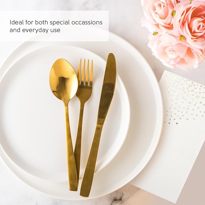 Stylish Gold Star Napkins, 100 White and Gold Dinner Napkins, Disposable 7.5 x 4.25 Inch Serviettes for Party or Wedding