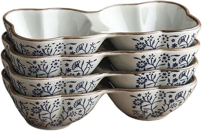 Sauce Dish Formatted Snack Bowl Dipping Plate Ceramic Commercial Cooking Seasoning Sauce Bowl Snack Plate Snack Plate(4-Piece)