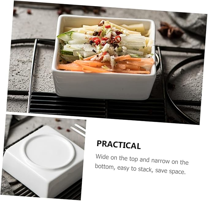 Amosfun 2Pcs Ceramic Sauce Plate Versatile Dishes for Condiments Dipping and Snacks Non Slip Design High Thermal Stability for Parties Banquets and Weddings