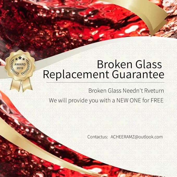 ACHEER Crystal Wine Glasses Set of 6 - Hand Blown Red Wine or White Wine Glass - 14Oz - Long Stem Wine Glasses – Gift for Wedding, Anniversary, Christmas
