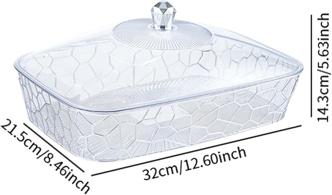 Serving Tray with Lid Fruit Tray Elegant Versatile Organizer Storage Container for New Year Wedding Birthday Celebrations, M