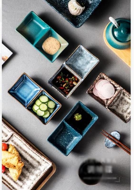 Snack Plate Appetizer Dish Seasoning Bowl Family Restaurant Grid Ceramic Dipping Sauce Snack Snack Tray