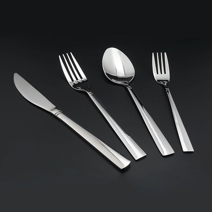 4pcs/Set 430 Stainless Steel Tableware Dinner Spoon Fork Knife Flatware Serving Sets Spoons Forks Knives，