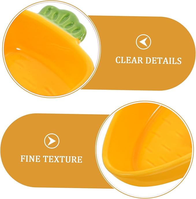HEALLILY Carrot Shape Ceramic Dipping Bowl Cute Porcelain Sauce Plate for Sushi Kimchi Desserts Small Dish for Appetizers and Condiments Unique Kitchenware for Parties and Family Meals