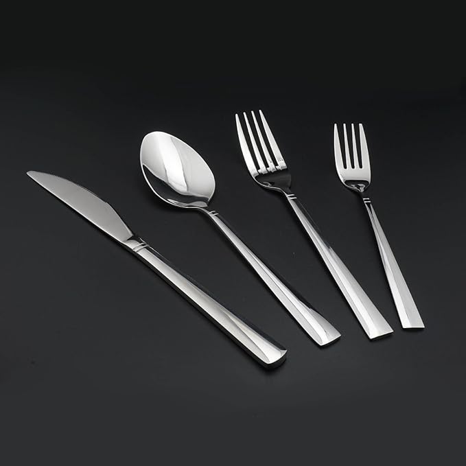 4pcs/Set 430 Stainless Steel Tableware Dinner Spoon Fork Knife Flatware Serving Sets Spoons Forks Knives，