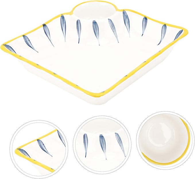 ABOOFAN Meal Plate Ceramic Plate Dipping Dish Platter for Serving Food Home Restaurant