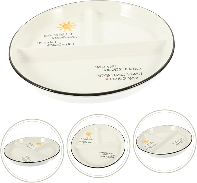 Multi-use Ceramic Serving Dish Separated Plate for Snack Appetizer Salad