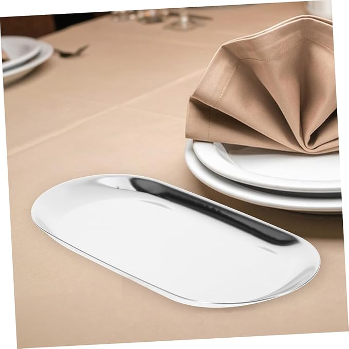 Cabilock 2pcs Stainless Steel Tip Tray for Easy Tip Collection Decorative Serving Tray for Bartenders and Waitstaff Storage Dish for Jewelry and Towel Display