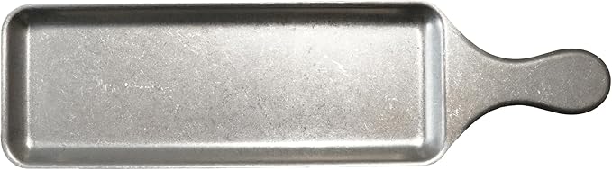 Creative Co-Op Stainless Steel Serving Tray with Handle, Brushed Pewter Finish