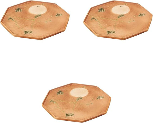 Set of 3, Grilled Full Moon Octagonal Appetizer Plate, 8.7 x 8.1 x 0.7 inches (22.2 x 20.7 x 1.8 cm) | Transforming Plate (Small) Setomonohonpo