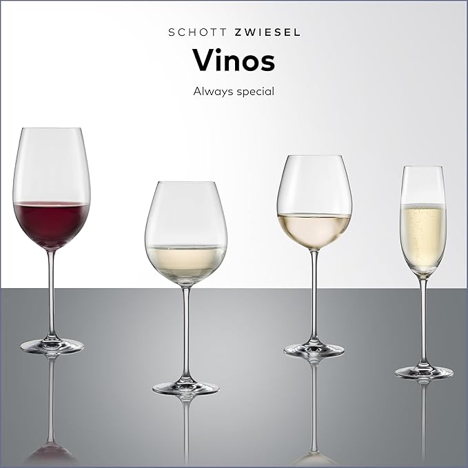 SCHOTT ZWIESEL Vinos Bordeaux Red Wine Glass (Set of 4), Bordeaux Glasses for Red Wine, Dishwasher-Safe Tritan Crystal Glasses, Made in Germany (26 Ounce)