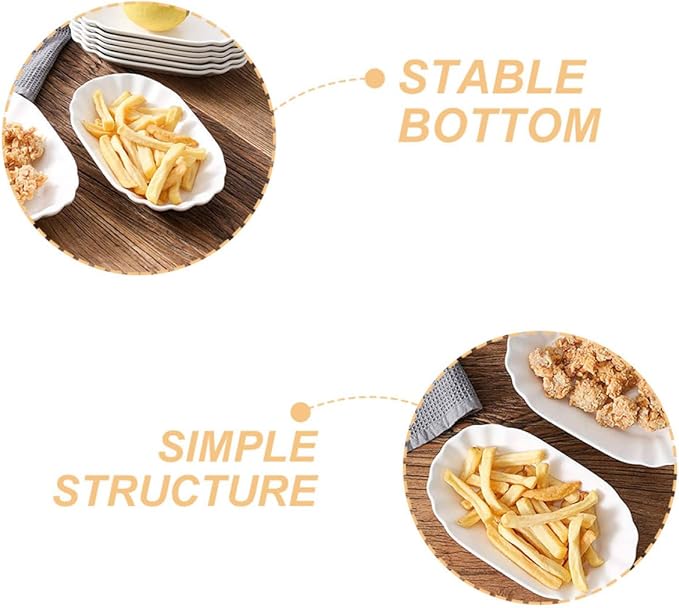 SECFOU 2pcs Appetizer Plates for Snacks Dips and Fruits Creative Porcelain Dessert and Salad Plates for Kitchen Parties and Gatherings for Serving Appetizers and Side Dishes