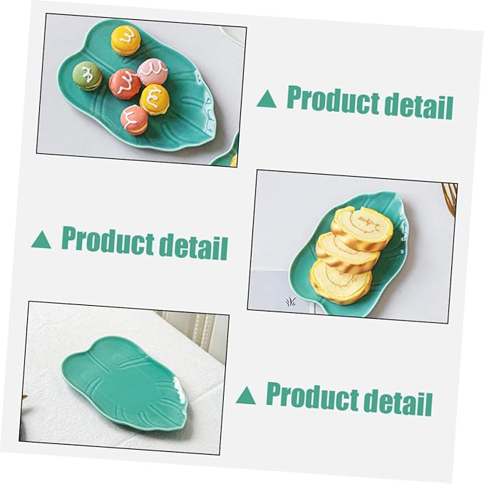 Ciieeo Ceramic Leaf Plate Decorative Dinnerware Simple Design for Dessert Appetizers Snacks Oven Safe Easy to Clean