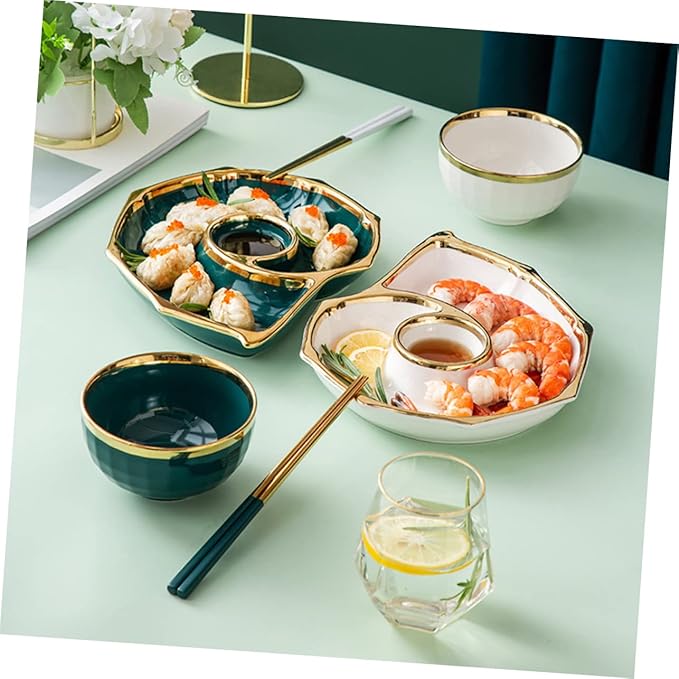 Garneck 1piece Multi-purpose Ceramic Plate Food Storage Plate Dinnerware for Entertaining