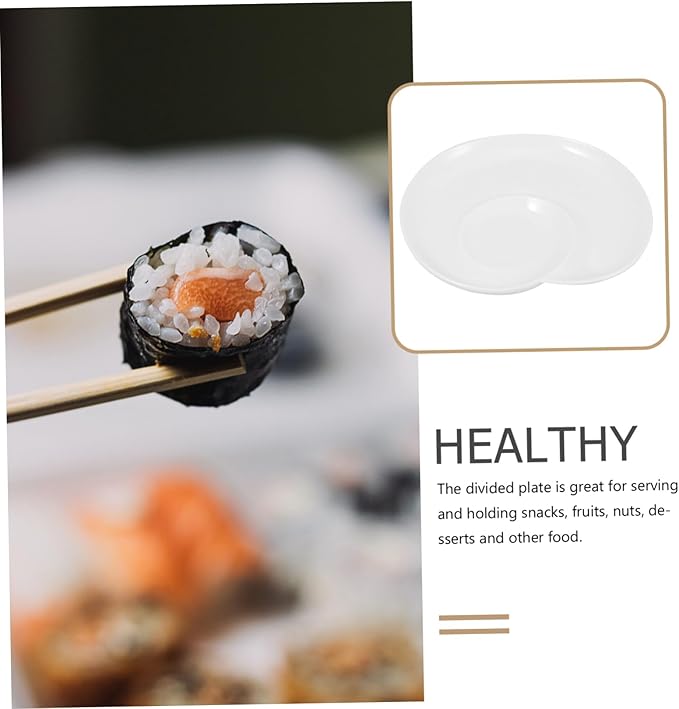 PRETYZOOM Ceramic Plate Divided for Dumplings Fruit Snacks Decorative Serving Tray Kitchen Plate