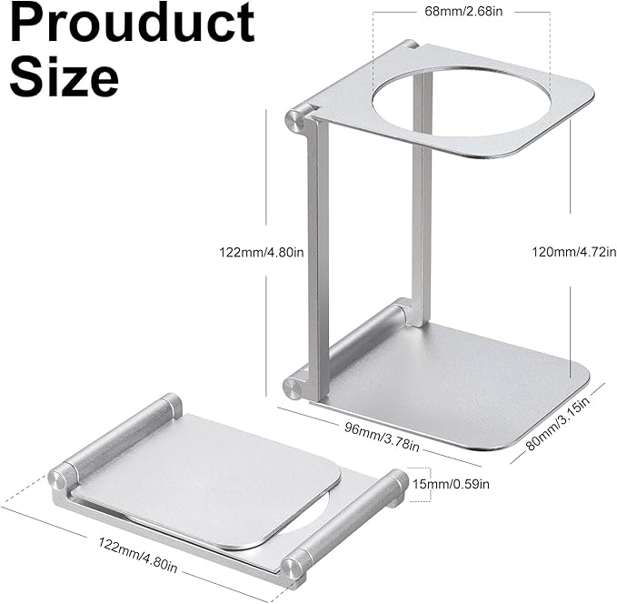 Pour over Dripper Stand,Portable & Foldable Espresso Machine Stand,Office coffee stand with base,Suitable for office,home,camping