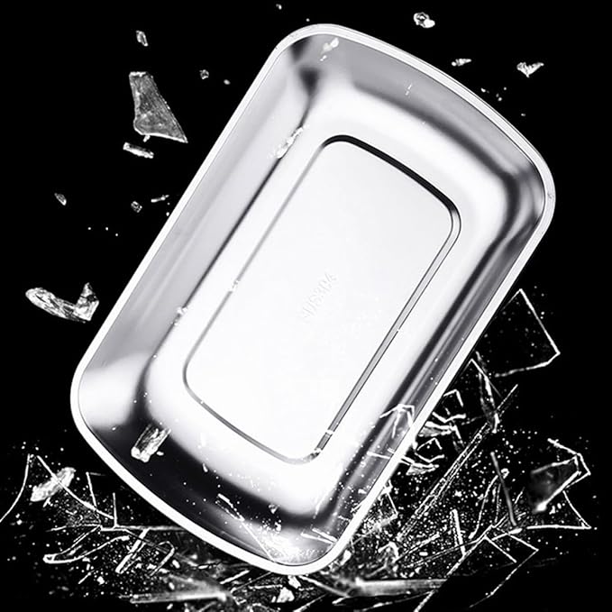 ARTIBETTER Stainless Steel Rectangle Food Tray Large 304 Steel Snack Holder Roast Meat Plate Pastry Serving Tray for Dining Table and Barbecue Use