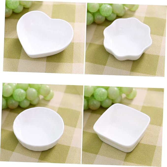 2PCS White Ceramic Dipping Dishes Japanese Style Porcelain Appetizer Plates for Sauces Seasonings and Condiments Elegant for Kitchen Dining