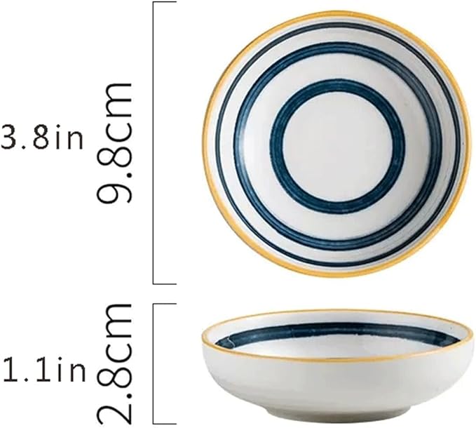 Salad plate Japanese Style Round Ceramic Bowls Small Dessert Bowls Soy Sauce Dipping Bowls Apply to Snack Sushi Ketchup Condiments Appetizer Dessert Plastic plate (Color : A)