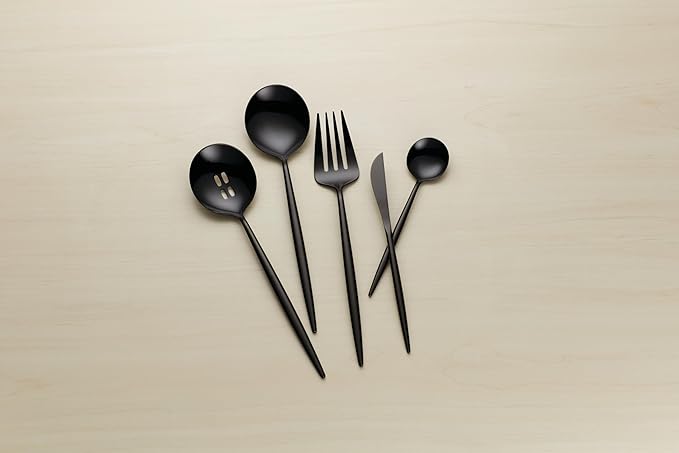 Hampton Forge 894757 Skandia Zephyr Black 45 Piece Flatware Set