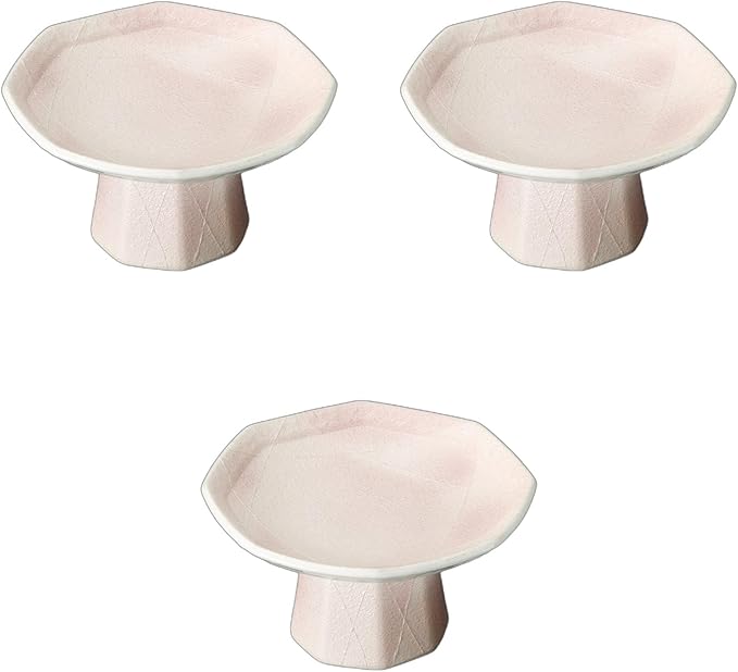 Set of 3, Silver Colored Double Colored Octagonal Plate, 6.6 x 3.3 inches (16.8 x 8.5 cm) | Tempura Plate, Ceramic, Setomonohonpo