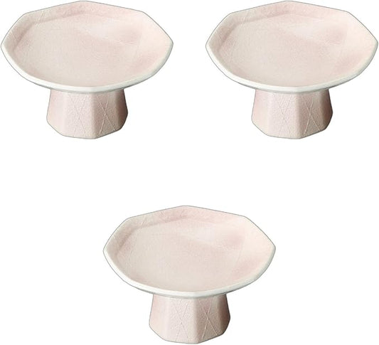 Set of 3, Silver Colored Double Colored Octagonal Plate, 6.6 x 3.3 inches (16.8 x 8.5 cm) | Tempura Plate, Ceramic, Setomonohonpo