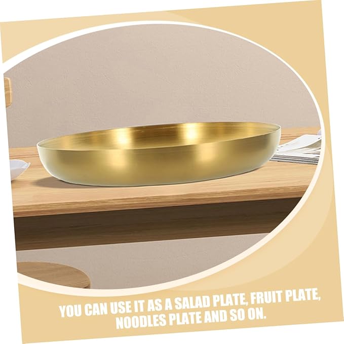 Cabilock Stainless Steel Serving Tray Large Steel Tray Steak Plate Sizzle Platter Food Serving Plate
