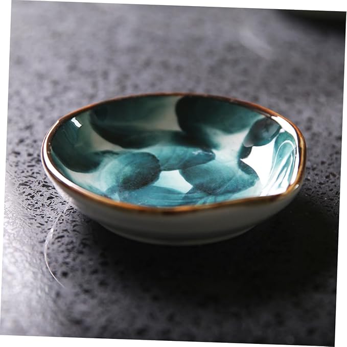 2pcs Handmade Ceramic Sauce Plates Retro Hand-painted Japanese Snack Dishes for Appetizers and Unique Tableware for Home and Restaurant Use