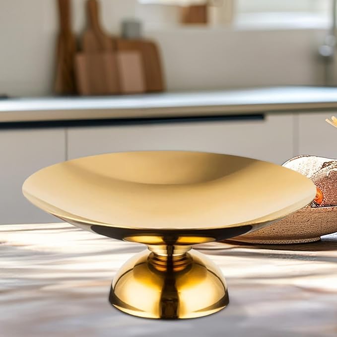 Multi-Function Storage Tray for Serving Plate and Fruit Home and Restaurant, Gold