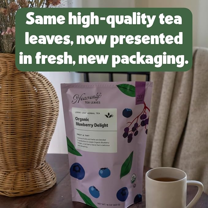 Heavenly Tea Leaves Organic English Breakfast, Loose Leaf Black Tea, 4 oz (Approx. 50 Cups) – Bold, Full-Bodied, Brisk & Smooth – Great Hot or Iced, High Caffeine, Premium Quality, USDA Organic