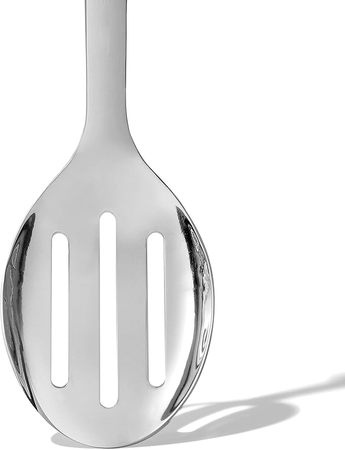Stainless Steel Slotted Serving Spoon – Heavy-Duty Draining Spoon for Pasta, Vegetables, Soups, Stews & Buffet Serving