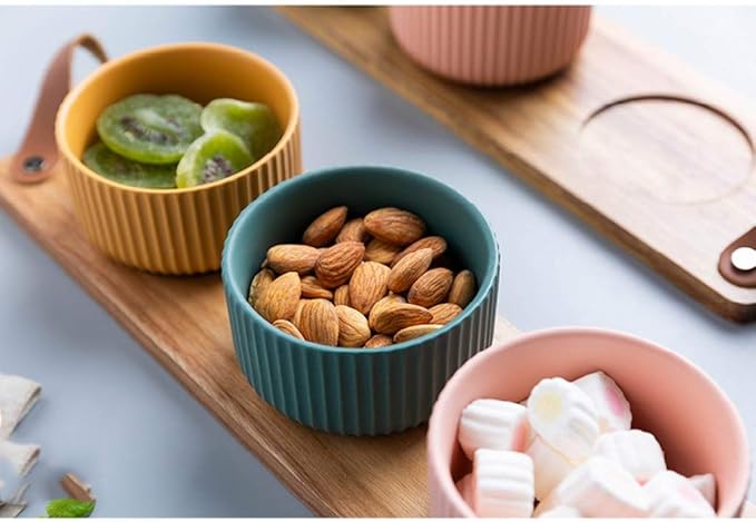 Dinner Plates/Appetizer Plates Ceramic Frosted Glazed Snack Tray Snack Fruit Candy Tray and Tray Snack Seasoning Tray Division Plate
