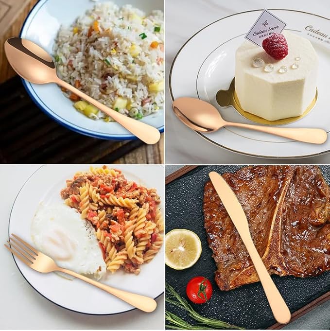 Stainless Steel Flatware Serving Set,Home Kitchen Eating Tableware Set,Dishwasher Safe,for Home Kitchen Restaurant Hote 24-Piece Tableware Set Wooden Box Stainless Steel Cutlery Knife Fork Spoon Gift