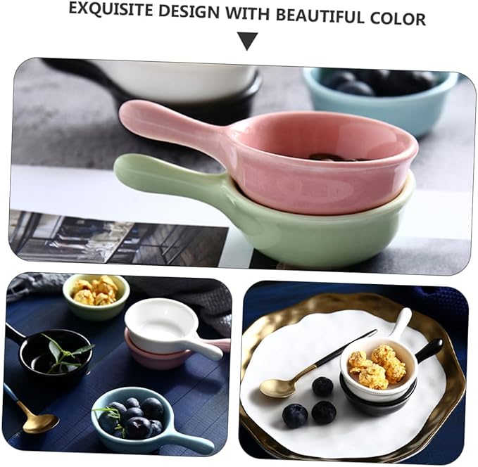 5pcs Ceramic Sauce Dishes 40ml Seasoning Serving Trays for Dipping Appetizer Plates