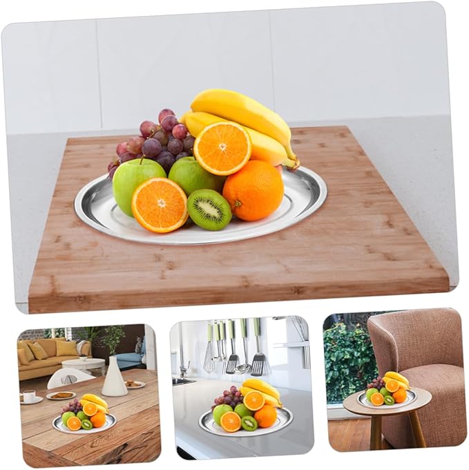Stainless Steel Oval Serving Plate Food Tray for Steaming Fish Entrees Elegant Design for Home Restaurant and Parties for Fruits Desserts