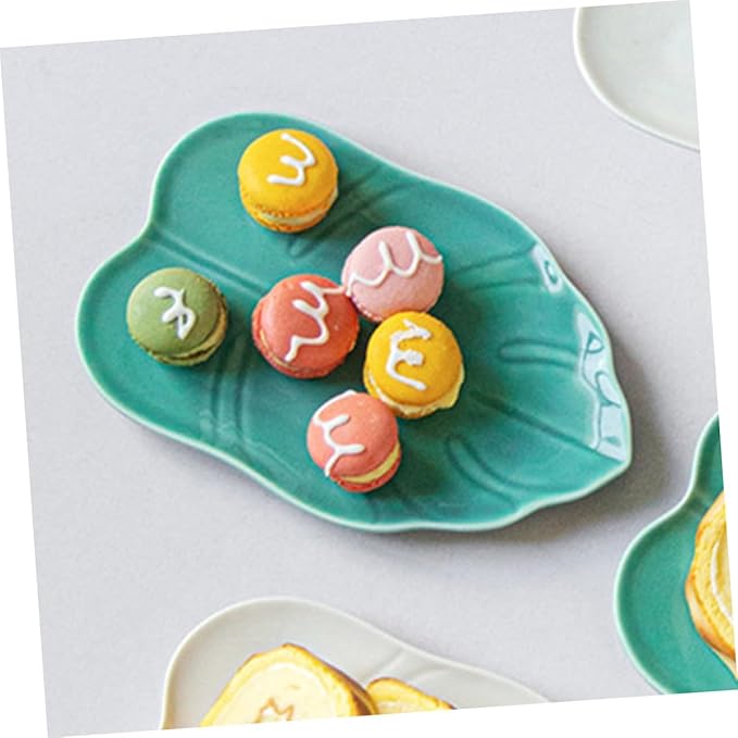 Leaf Shaped Dessert Plate Polished Smooth Food Serving Plate for Appetizer Cake Fruit Multi-function