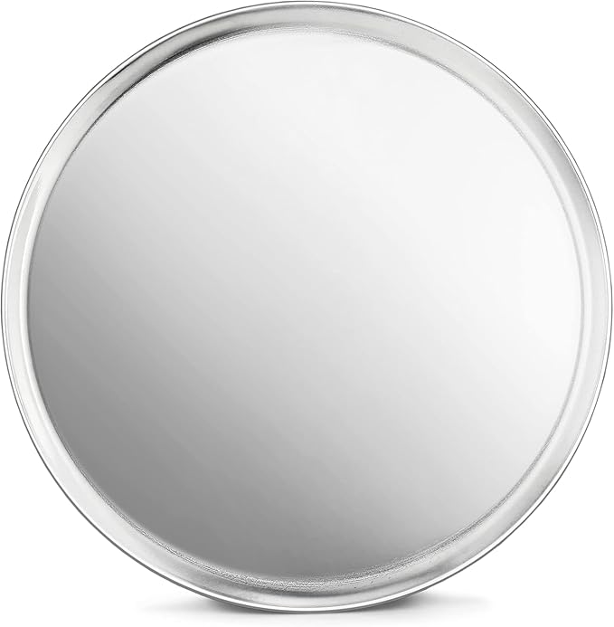 New Star Foodservice | Commercial Aluminum Pizza Tray Pizza Pan Coupe Style (Silver, 14-Inch)