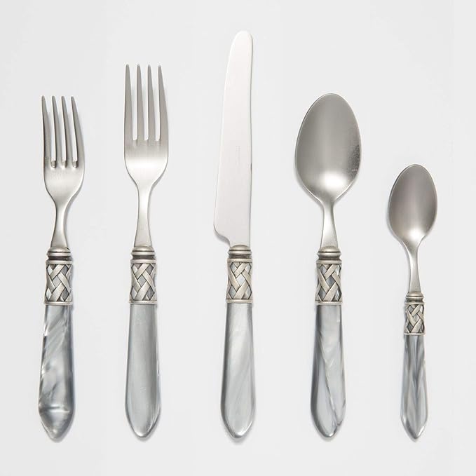 Vietri Aladdin Antique Flatware Place Set, Light Gray