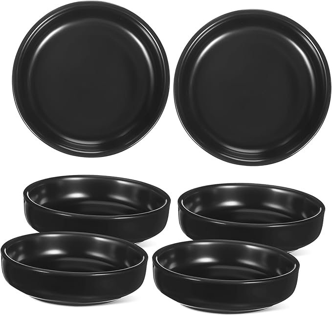 6pcs Japanese Style Ceramic Dipping Dishes Plates for Sushi Sauces and Appetizers Non-stick Tableware for Parties and Family Meals