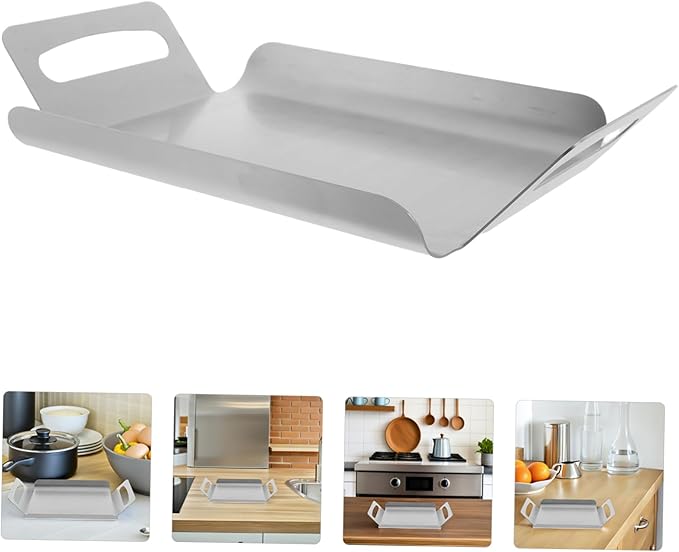 Stainless Steel Buffet Tray Silver Platter for Desserts Snack Serving Trays Handles