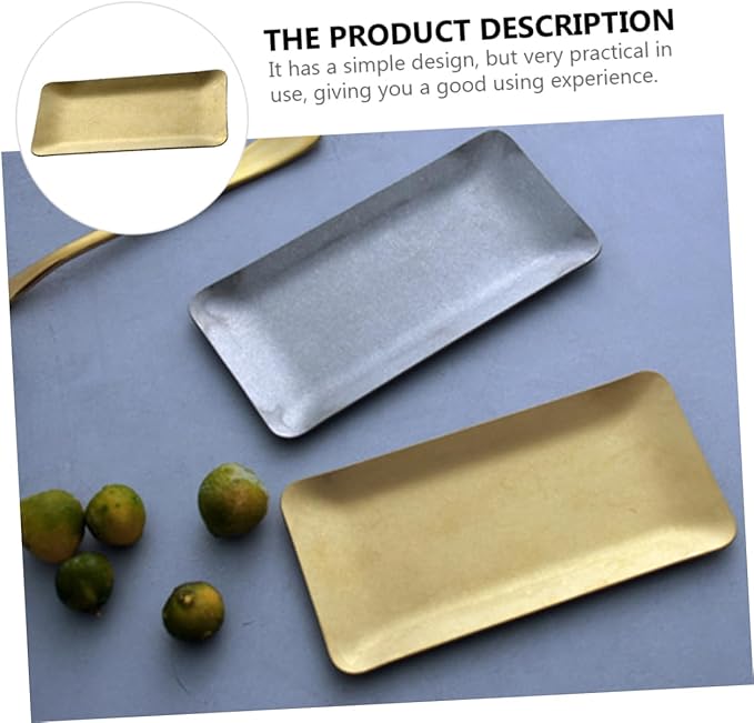 PRETYZOOM Vintage Metal Serving Tray Multi Functional Dessert Plate Towel Dish for Home Hotel Use Easy to Clean Storage for Snacks Accessories