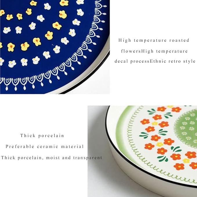 HEXEH Salad Plate Set of 4 Ceramic Sauce Dish Soy Sauce Dipping Plates Snack Sushi Fruit Appetizer Plates Side Dishes 4.33inches Plastic Plate (Color : Blue 1)