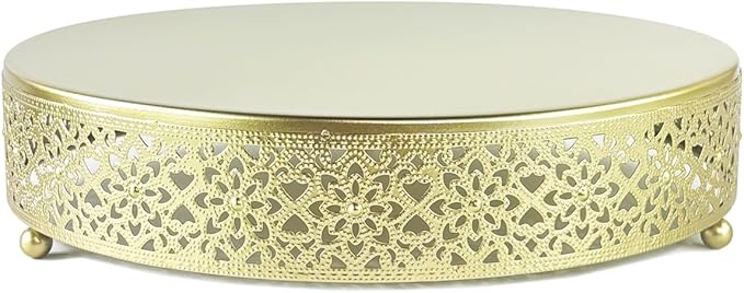 Cake Stand, Metal Round Cupcake Dessert Stand Cake Display Holder Cookies Fruit Serving Tray Decor for Wedding Party Birthday Baby Showers Anniversary (12in, Gold)