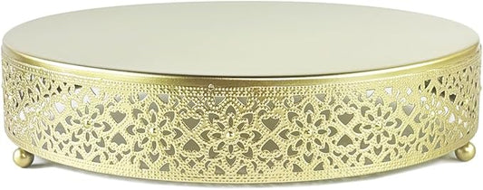 Cake Stand, Metal Round Cupcake Dessert Stand Cake Display Holder Cookies Fruit Serving Tray Decor for Wedding Party Birthday Baby Showers Anniversary (12in, Gold)