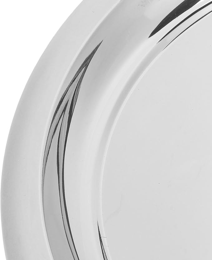 Stainless Steel Round Serving Tray, 35cm Mirror Polished Rustproof Tray with Smooth Edges for Drinks Snacks Desserts Whiskey Home Decor