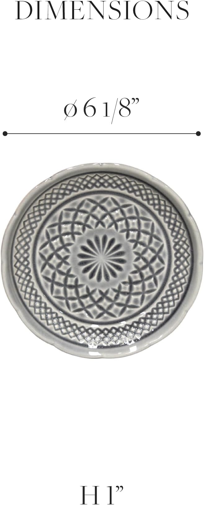 Costa Nova Ceramic Stoneware 6'' Appetizer plate - Cristal Collection White| Microwave & Dishwasher Safe Dinnerware | Food Safe Glazing | Restaurant Quality Dinnerware