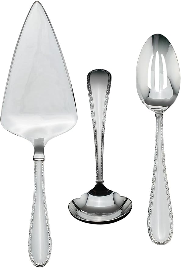 Wedgwood Vera Wang Stainless Vera Lace 3-Piece Flatware Serving Set