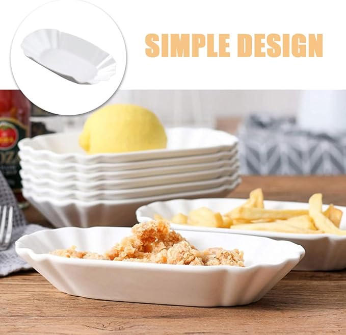 SECFOU 2pcs Appetizer Plates for Snacks Dips and Fruits Creative Porcelain Dessert and Salad Plates for Kitchen Parties and Gatherings for Serving Appetizers and Side Dishes