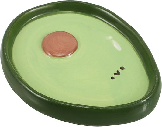 BESPORTBLE Creative Avocado Shape Cute Ceramic Appetizer Plates 4-inch Hand-painted Small Snack Dessert Dipping Tray for Household Fruit Serving
